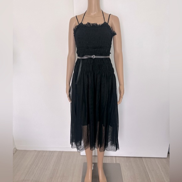 ANTHROPOLOGIE NWT Strappy Tulle Dress Size SP. (BLACK) - Picture 13 of 15